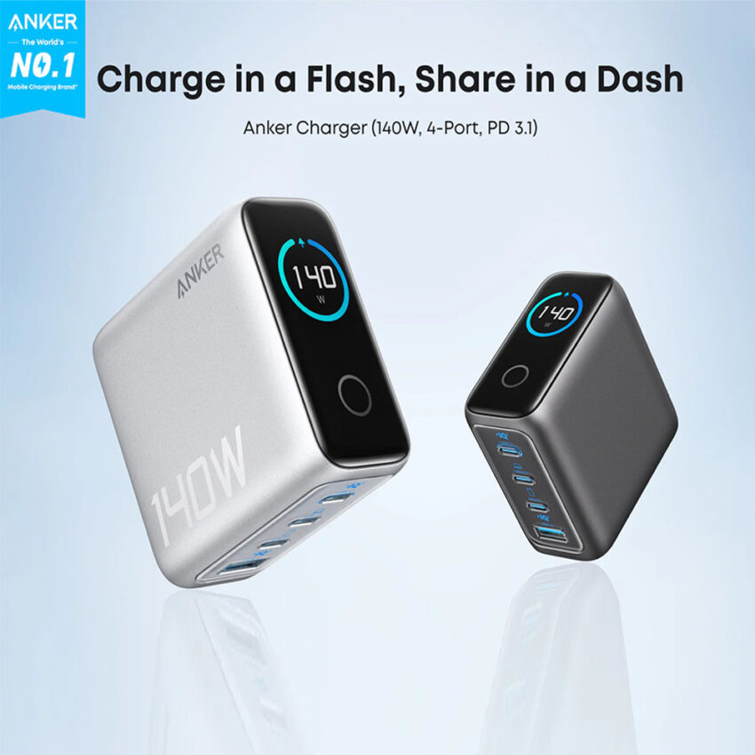 Anker Fast GaN Charger (140W, 4 Ports, PD 3.1)