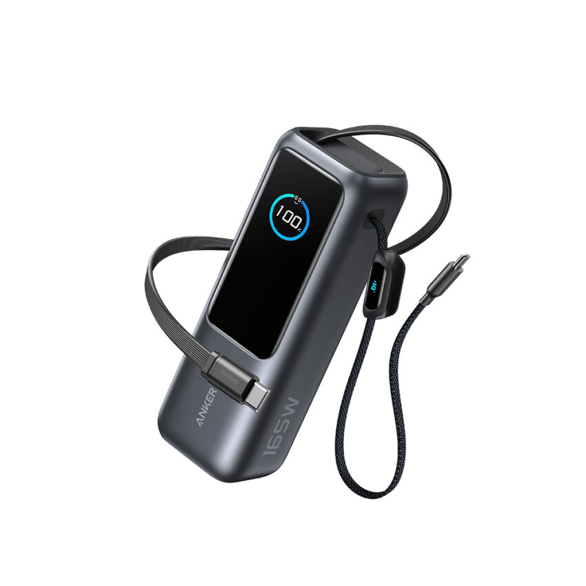 Anker Laptop Power Bank (25K, 165W, Built-In and Retractable Cables)