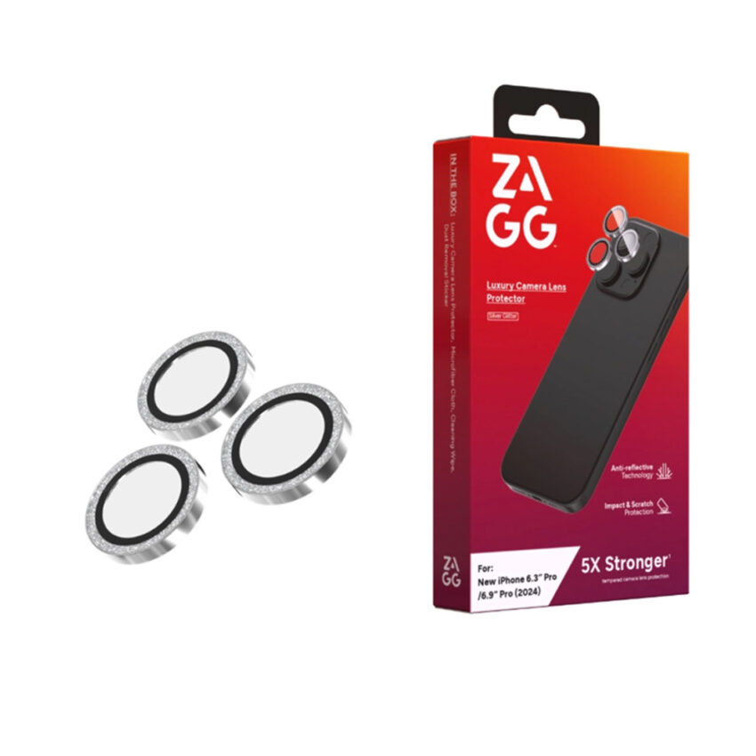 Zagg Luxury Camera Lens Protector Silver Glitter