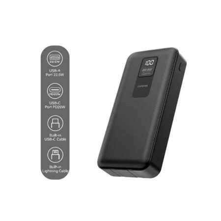 Capdase Power Essentials 20000mAh 22.5W Built in Type C and Lightning Cables